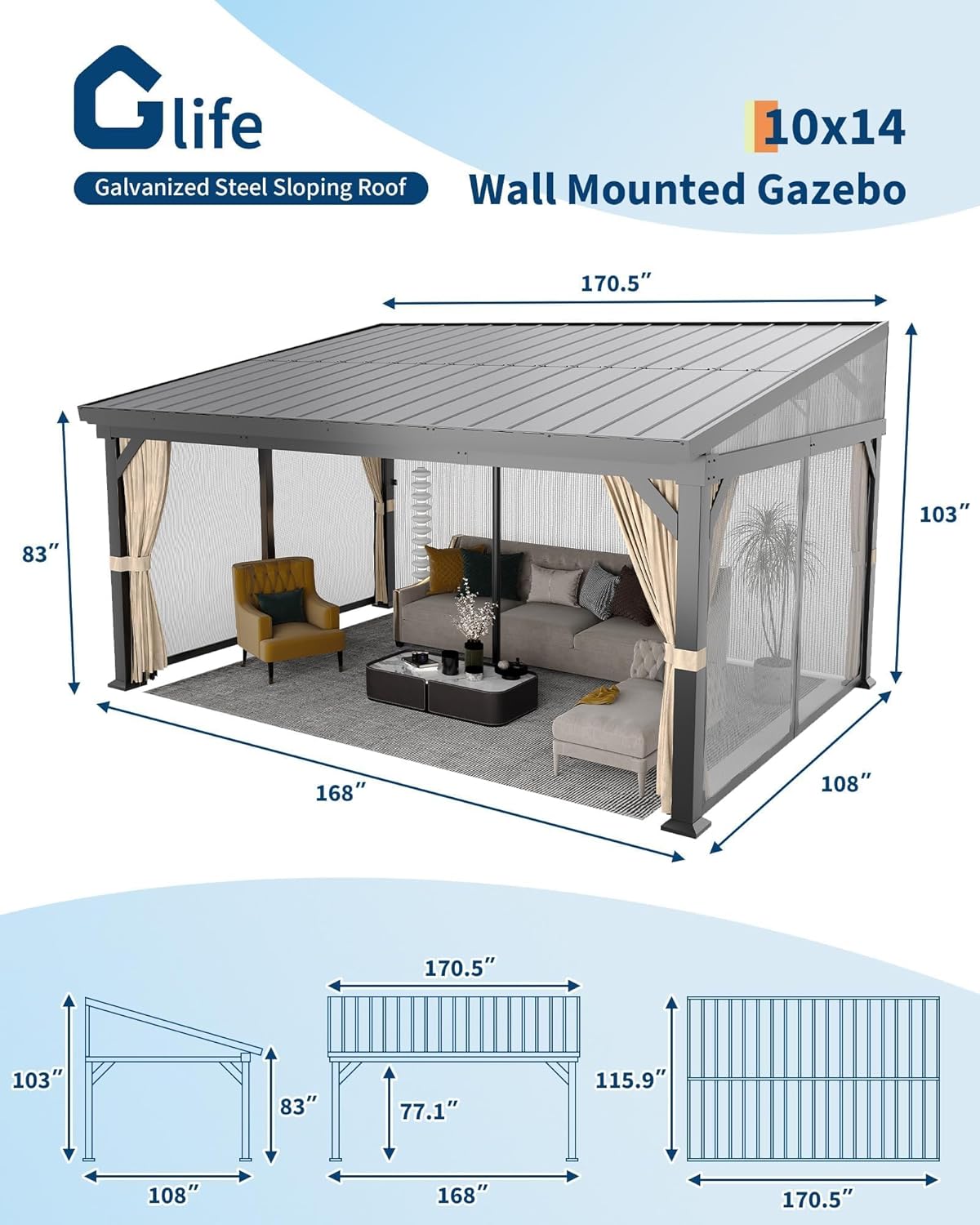 buy MilleLoom wall mounted gazebo,MilleLoom lean to gazebo pros cons,best wall mounted gazebo for patio,should I buy MilleLoom gazebo,MilleLoom gazebo vs Palram,wall mounted gazebo with gutters worth it unboxing and complete package contents