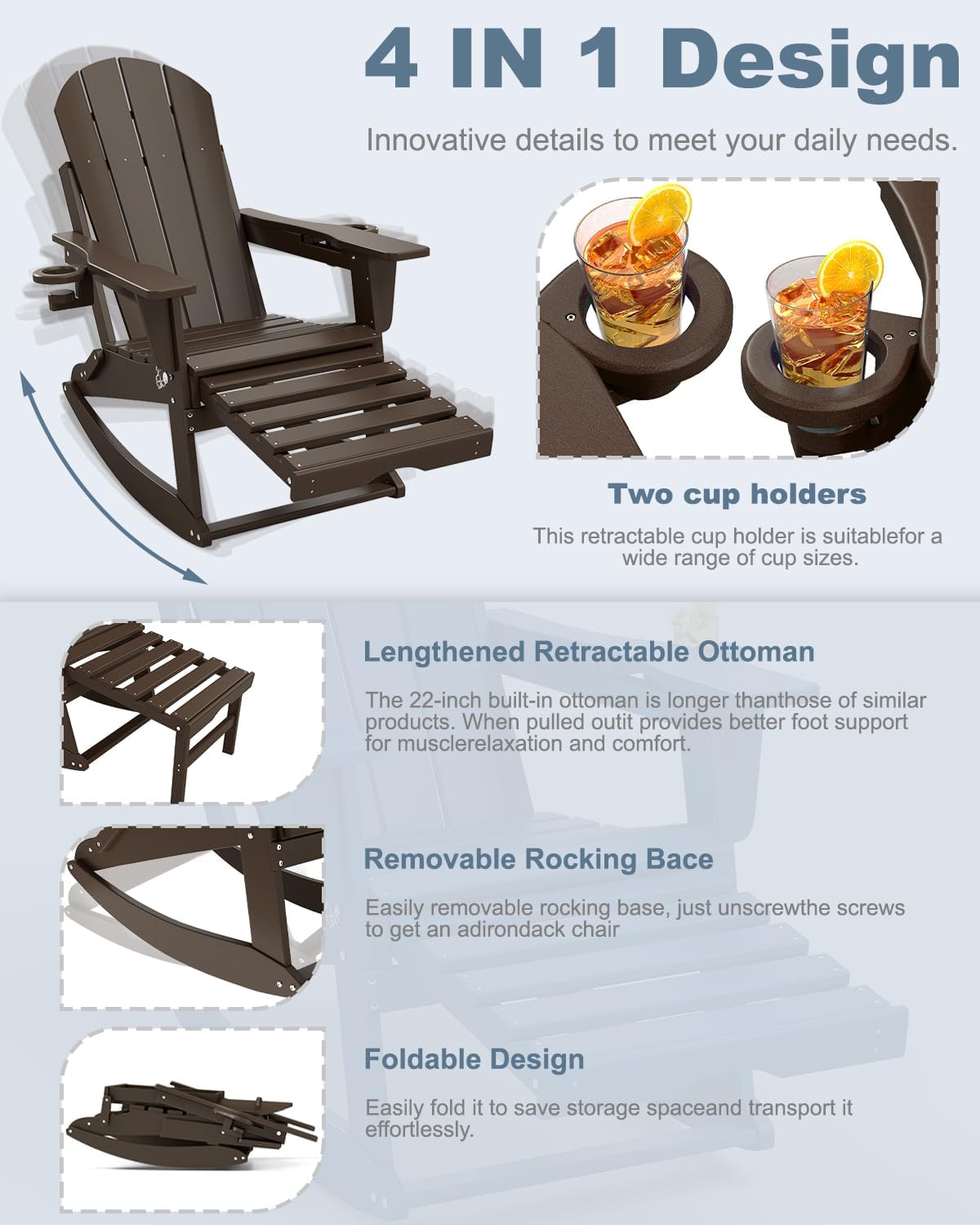 buy NAVINE Adirondack rocking chairs set of 8,Adirondack rocking chairs with ottoman pros cons,best HDPE outdoor rocking chairs for patio,NAVINE Adirondack chairs vs wood alternatives,folding Adirondack chairs worth buying,should I buy removable rocking base Adirondack chairs performance testing and real-world results