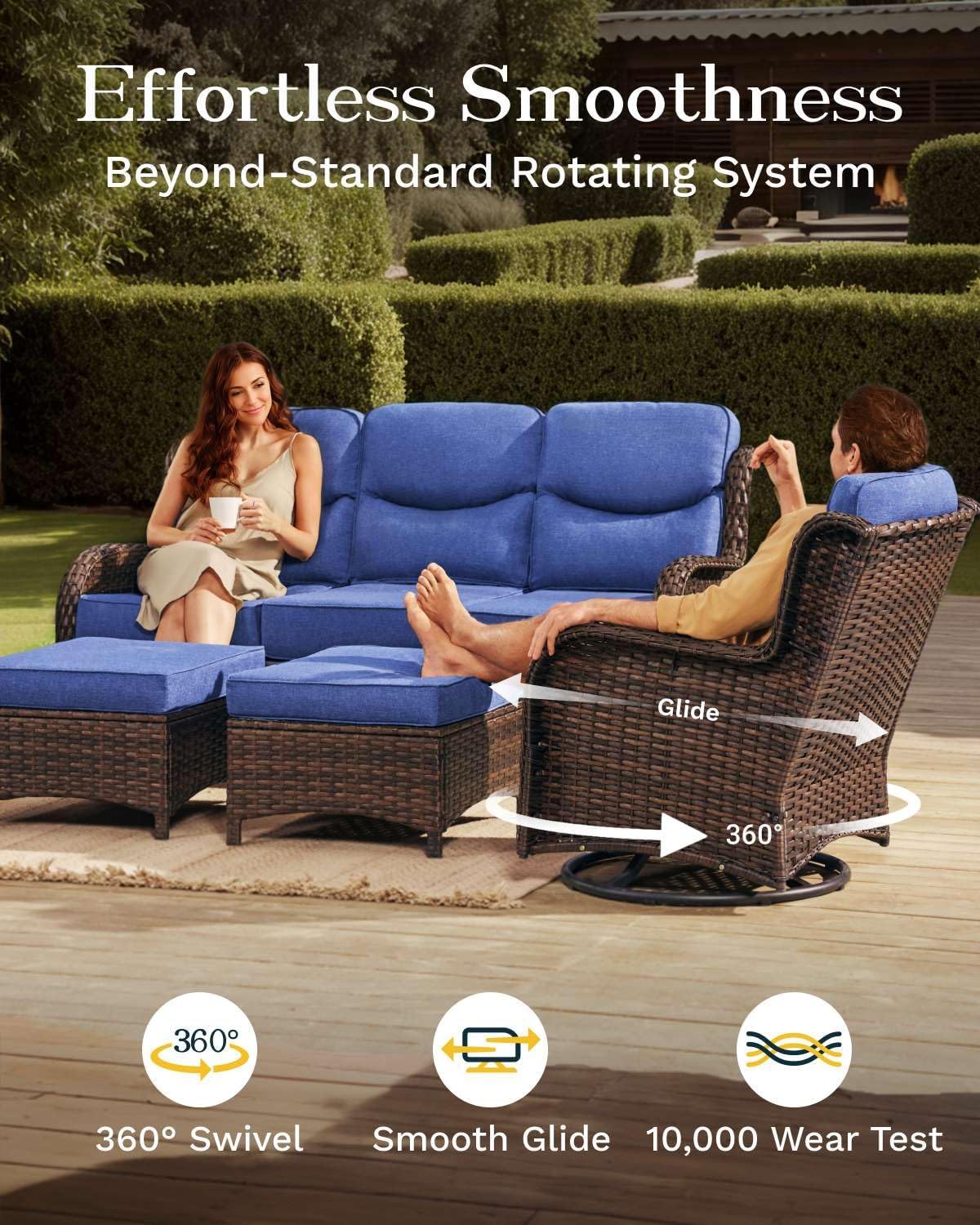 buy NUSBAY outdoor patio set,best swivel rocking chairs for deck,NUSBAY wicker conversation set pros cons,oversized patio furniture worth buying,should I buy 8 piece patio set unboxing and complete package contents