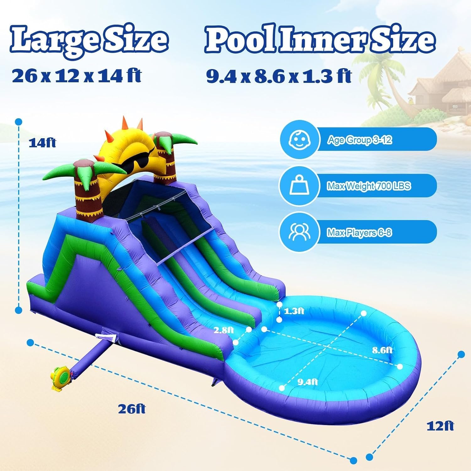 buy Okayego 26ft commercial water slide for adults,should I buy this inflatable water slide for adults,Okayego 26ft water slide vs alternatives,commercial grade water slide pros cons,heavy duty PVC water slide worth buying,best double water slide for backyard unboxing and complete package contents