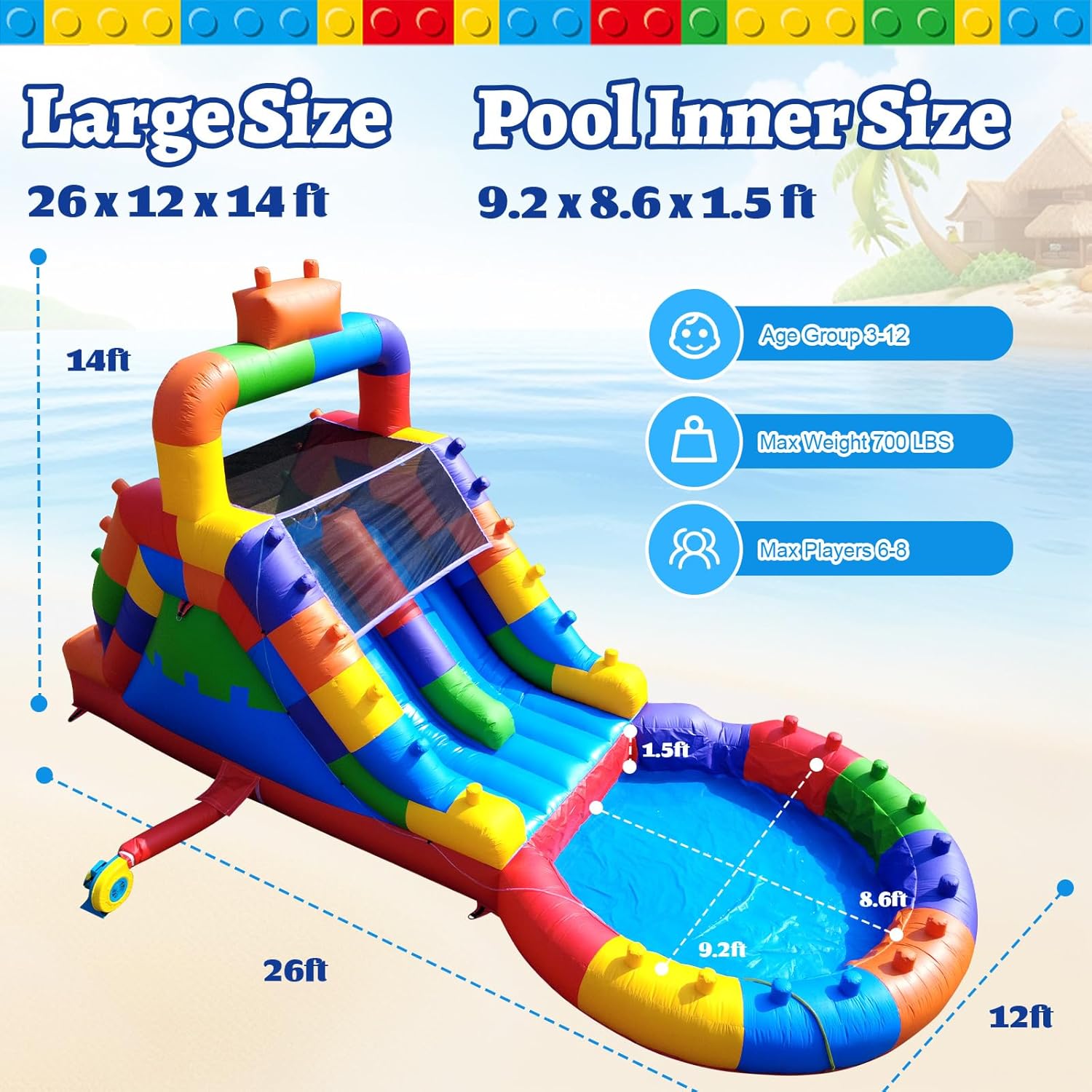 buy Okayego 26ft inflatable waterslide,should I buy Okayego waterslide,Okayego waterslide pros cons,best heavy duty inflatable waterslide for adults,Okayego waterslide worth buying,commercial grade waterslide for backyard unboxing and complete package contents