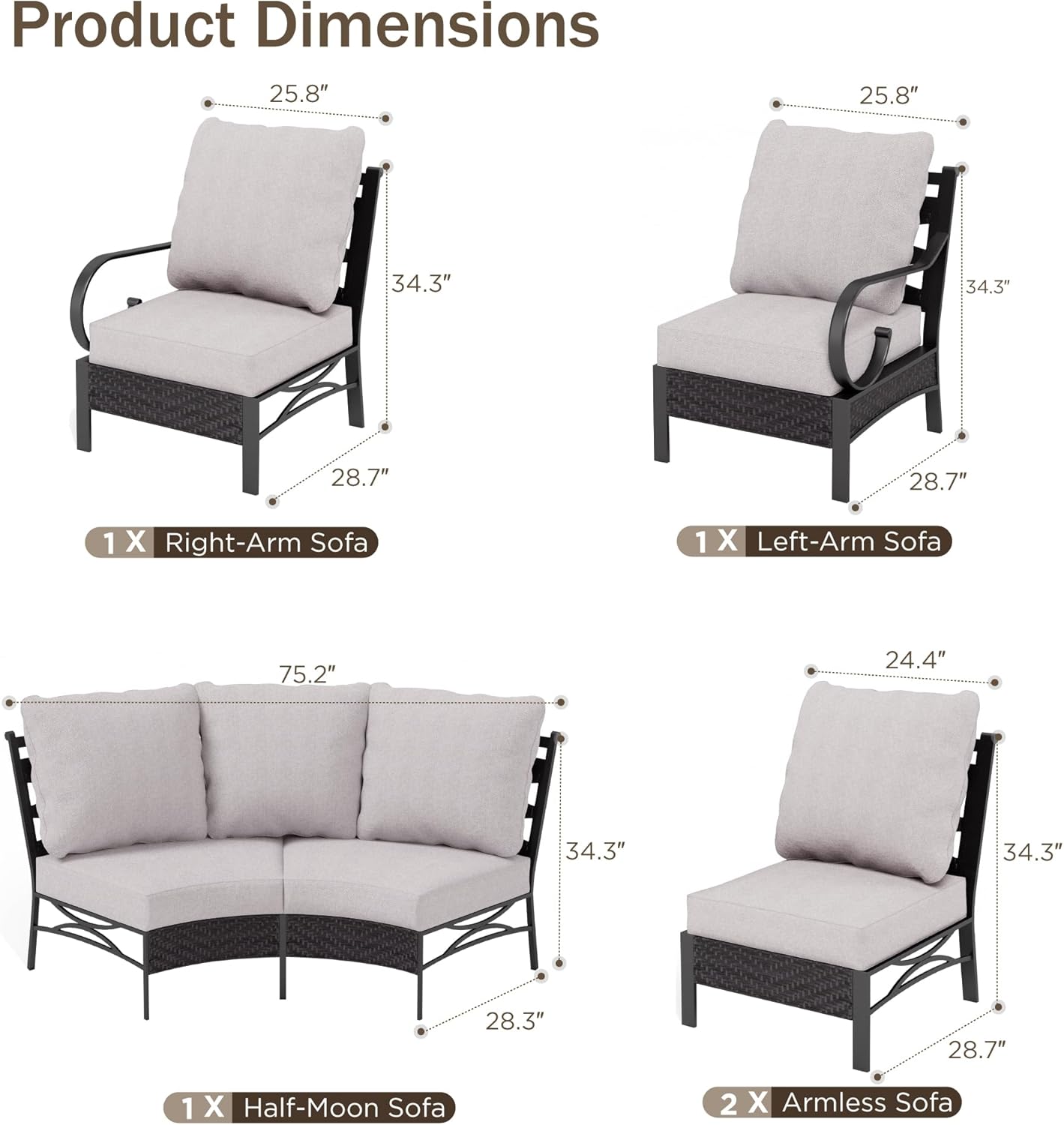 buy PHI VILLA patio set,PHI VILLA 6 piece half moon patio furniture set,best outdoor curved wicker sectional for backyard,PHI VILLA patio set pros cons,should I buy PHI VILLA outdoor furniture,PHI VILLA vs Sunjoy patio furniture unboxing and complete package contents