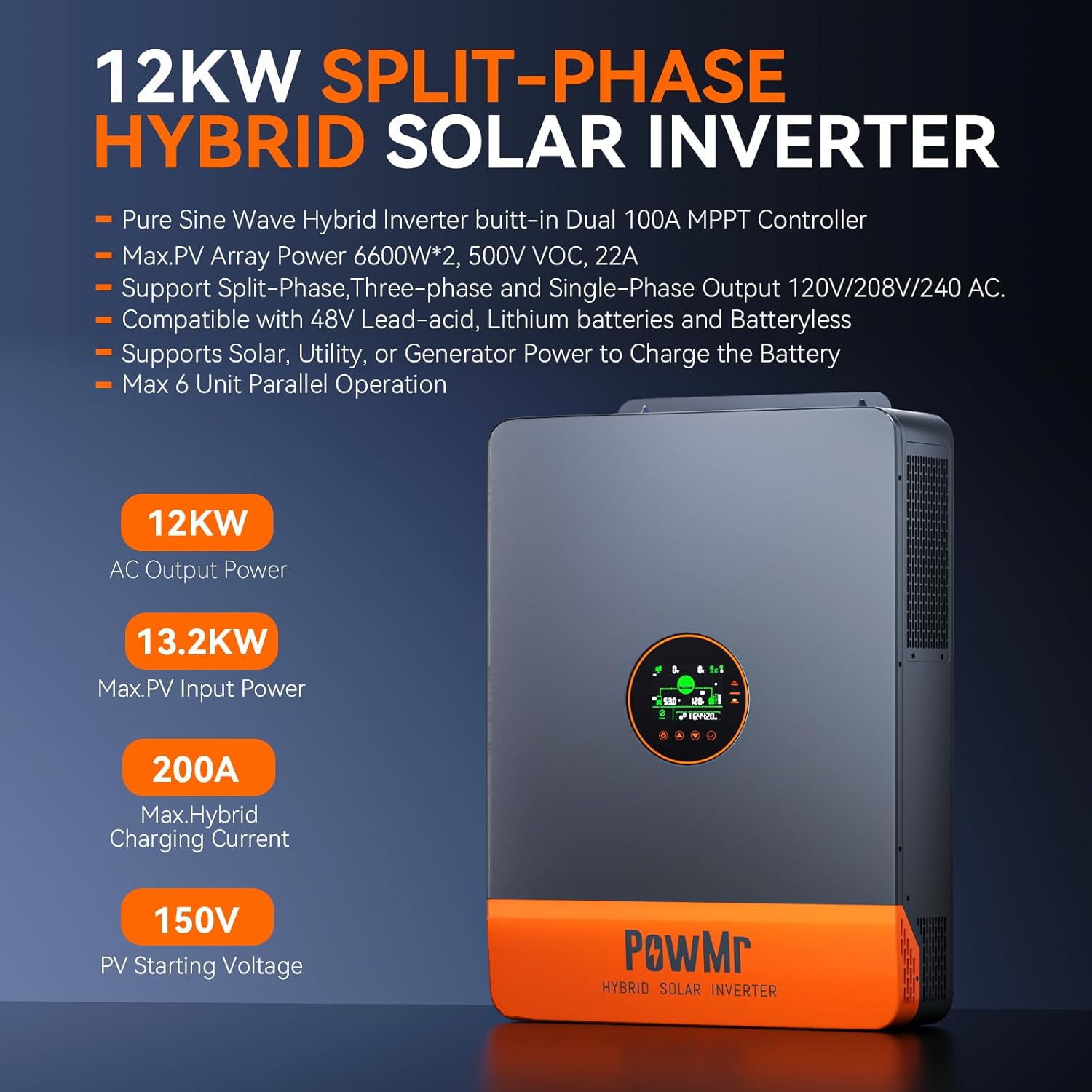 buy PowMr 12000W solar inverter,PowMr 12000W inverter pros cons,is PowMr inverter worth buying,best split-phase solar inverter for home,48V solar inverter 12000W features,PowMr inverter vs alternatives unboxing and complete package contents