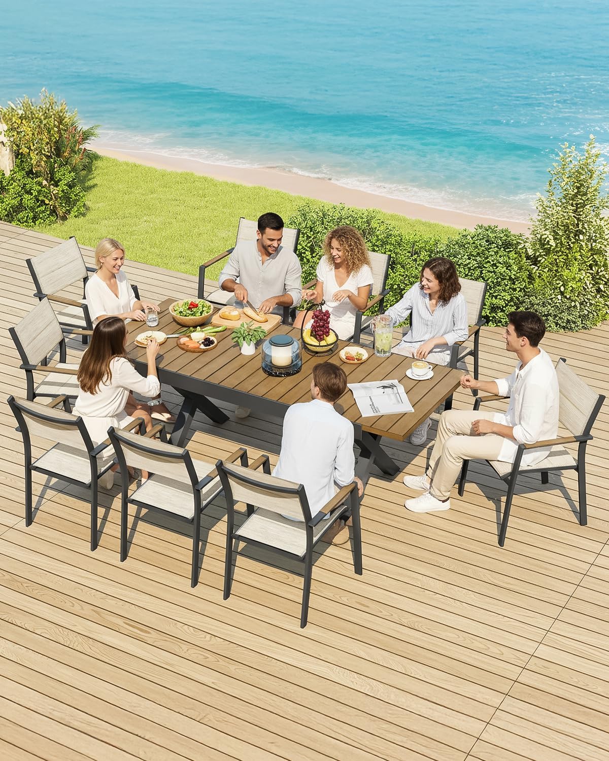 buy SEEHILL expandable patio dining set,SEEHILL aluminum outdoor dining set worth it,expandable patio dining set pros cons,SEEHILL 9 piece dining set vs competition,best aluminum patio set for deck,should I buy stackable textilene chairs unboxing and complete package contents