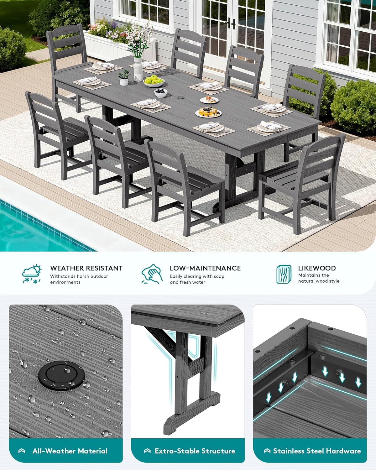 buy SERWALL outdoor dining set,SERWALL patio furniture pros cons,best 9 piece outdoor dining set,SERWALL HDPE dining set worth buying,SERWALL vs outdoor dining alternatives,should I buy SERWALL dining set performance testing and real-world results
