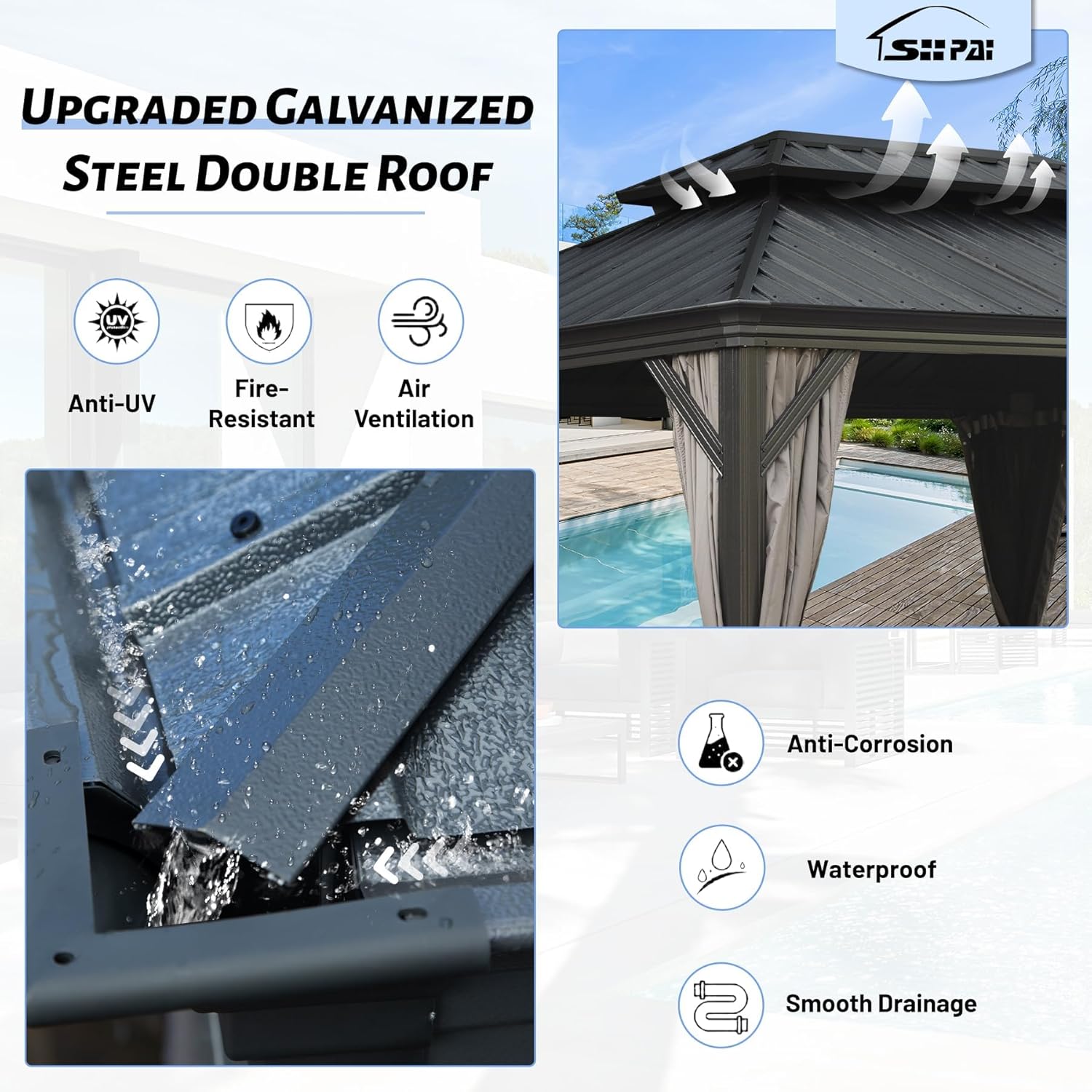 buy SHPAI hardtop gazebo,SHPAI gazebo worth buying,hardtop gazebo pros cons,best outdoor gazebo for patio,galvanized steel gazebo for sale,SHPAI gazebo vs alternatives unboxing and complete package contents