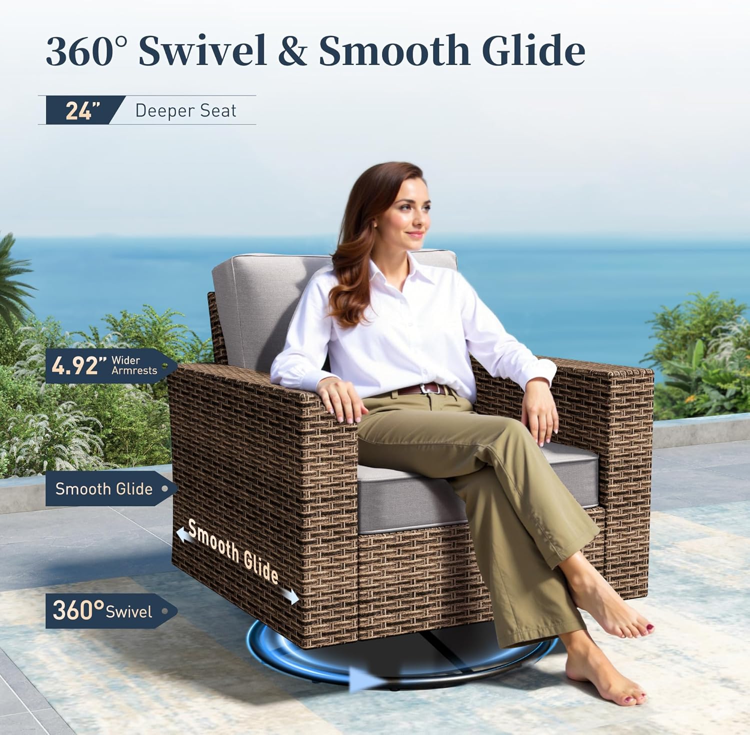 buy SUNSHINE VALLEY swivel glider patio set,best swivel glider patio furniture,SUNSHINE VALLEY outdoor furniture worth it,buy wicker patio conversation set,SUNSHINE VALLEY patio set pros cons,should I buy SUNSHINE VALLEY swivel glider unboxing and complete package contents