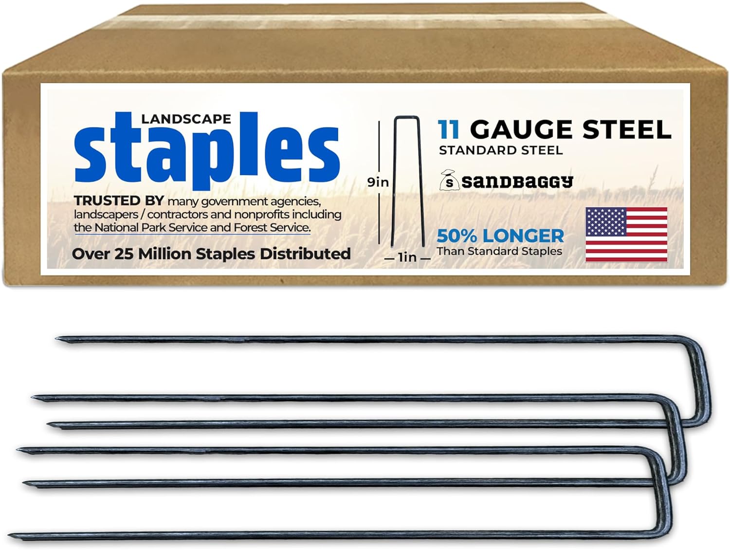 Image 1 of buy Sandbaggy 9 inch landscape staples