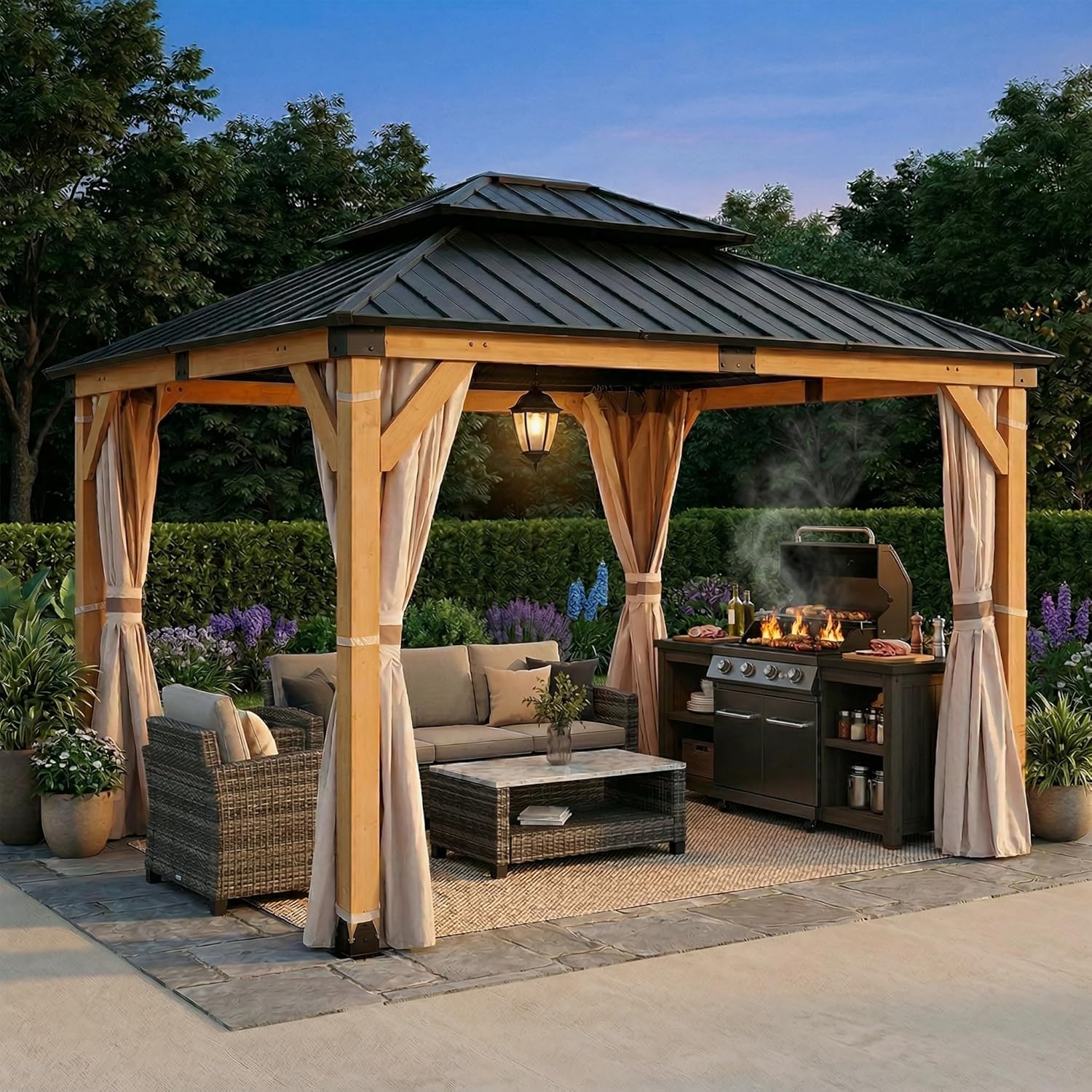 Image 1 of buy StarEcho cedar wood gazebo