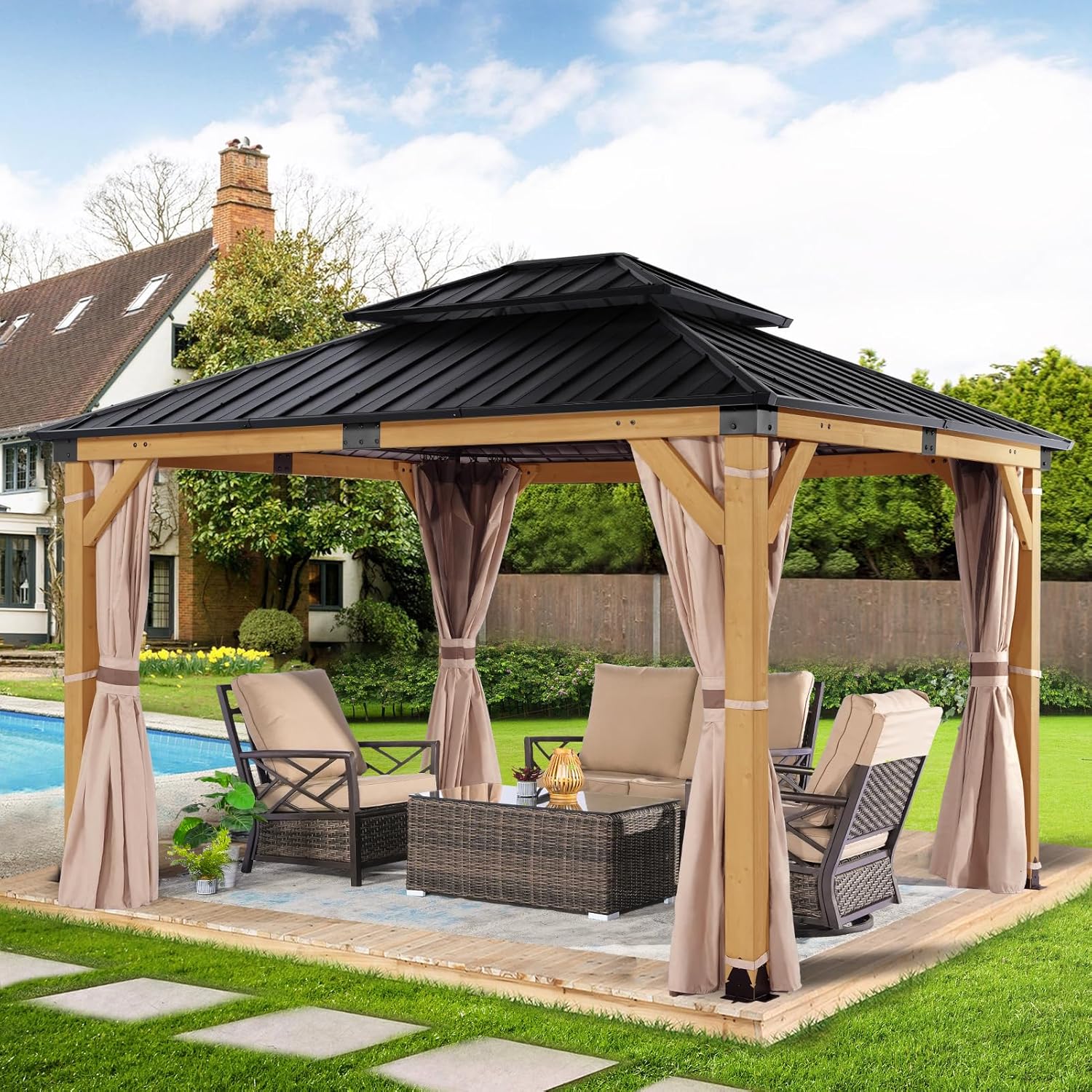 buy StarEcho cedar wood gazebo,should I buy StarEcho gazebo,best cedar wood gazebo for patio,StarEcho gazebo pros cons,cedar wood gazebo worth buying,outdoor gazebo for deck unboxing and complete package contents