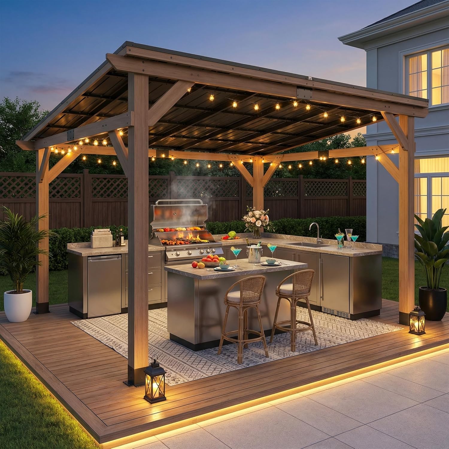 Image 1 of buy StarEcho wood grill gazebo