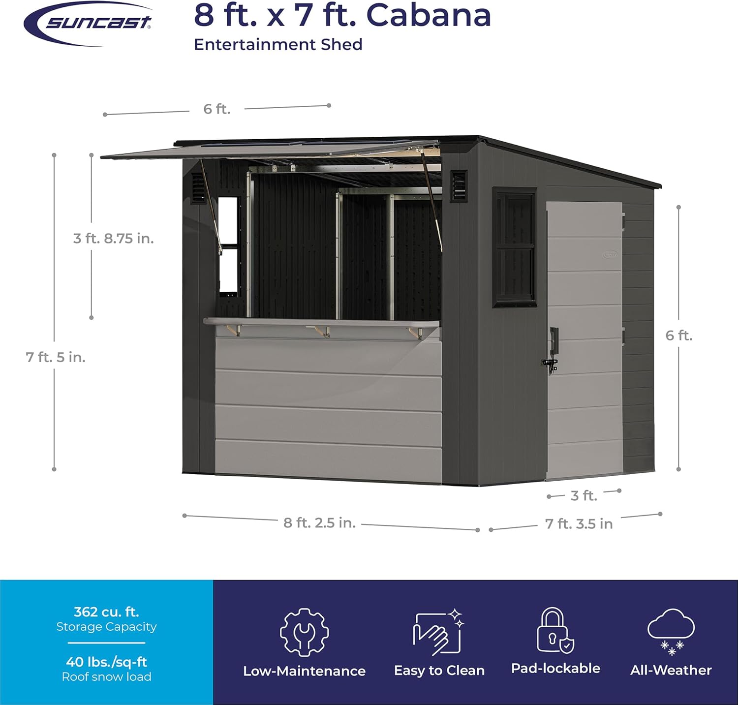 buy Suncast Cabana Entertainment Shed,Suncast storage shed vs alternatives,best outdoor entertaining shed for backyard,Suncast Cabana shed pros and cons,should I buy Suncast Cabana shed,entertainment storage shed worth buying unboxing and complete package contents