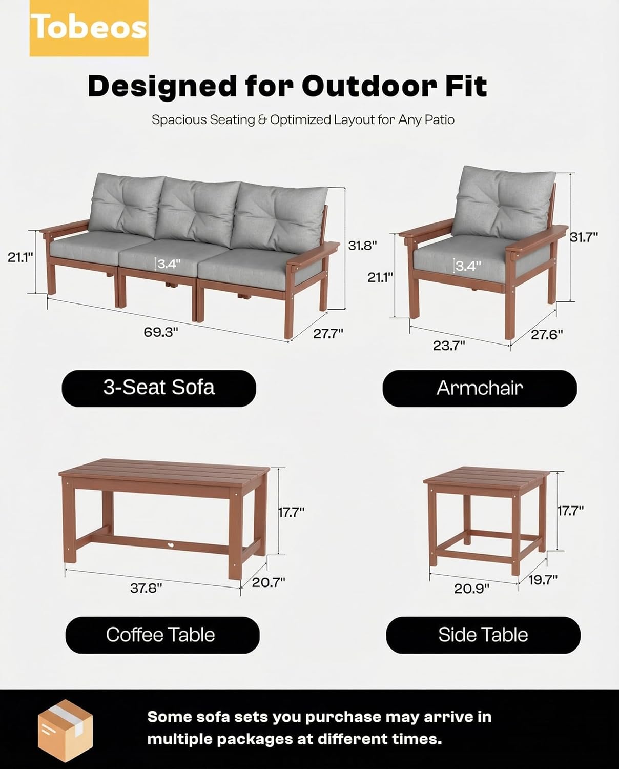 buy Tobeos HDPE patio furniture set,best outdoor conversation set for deck,HDPE patio furniture pros cons,is HDPE furniture worth buying,Tobeos patio set vs alternatives,comfortable all-weather couch set for car unboxing and complete package contents
