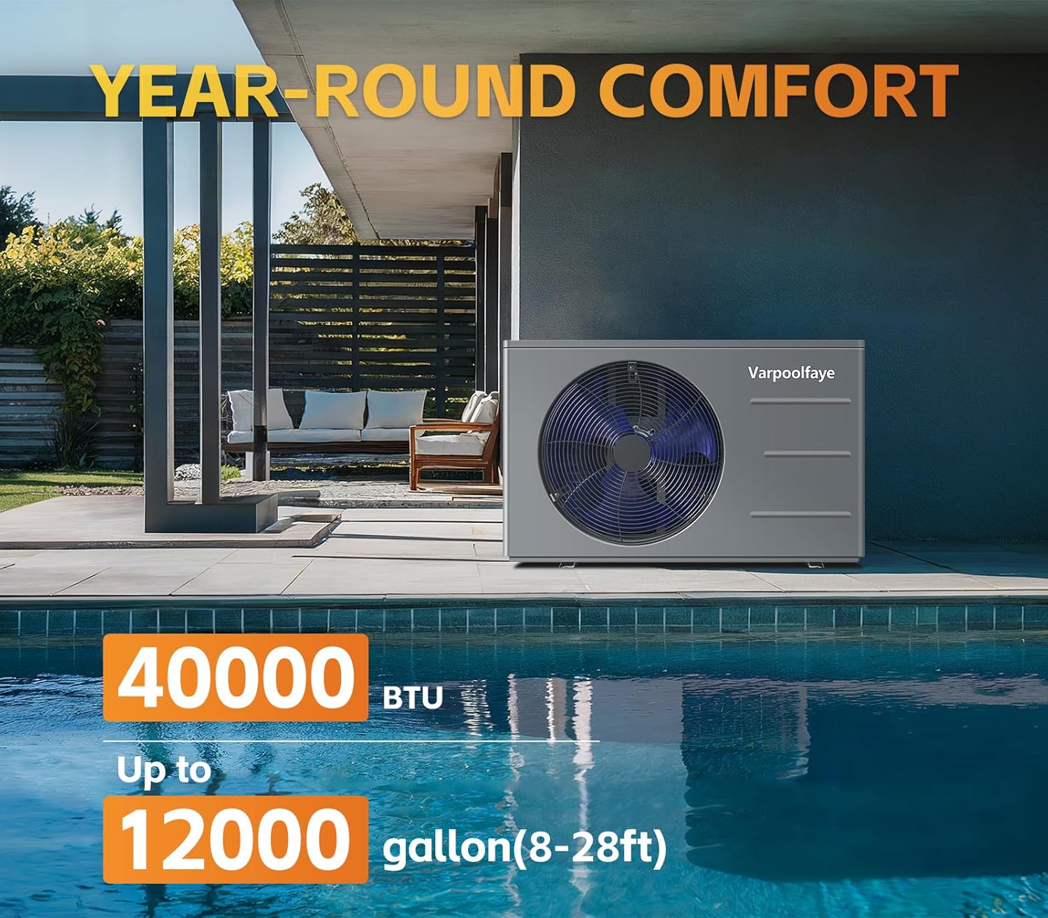 buy Varpoolfaye pool heat pump,Varpoolfaye pool heat pump pros cons,40000 BTU pool heater worth buying,best pool heat pump for above ground pool,pool heat pump WiFi control schedule,should I buy Varpoolfaye pool heater unboxing and complete package contents