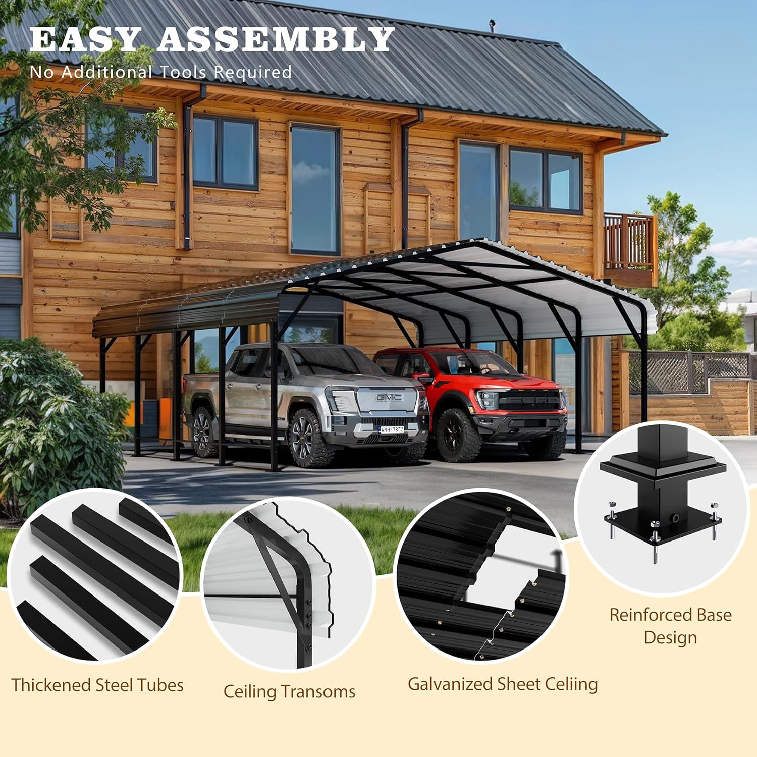 Step-by-step guide for buy Walsunny metal carport 20x20,Walsunny 20x20 carport for truck,Walsunny carport vs ShelterLogic,Walsunny metal carport pros cons,best heavy duty carport for SUV,should I buy Walsunny carport - complete tutorial