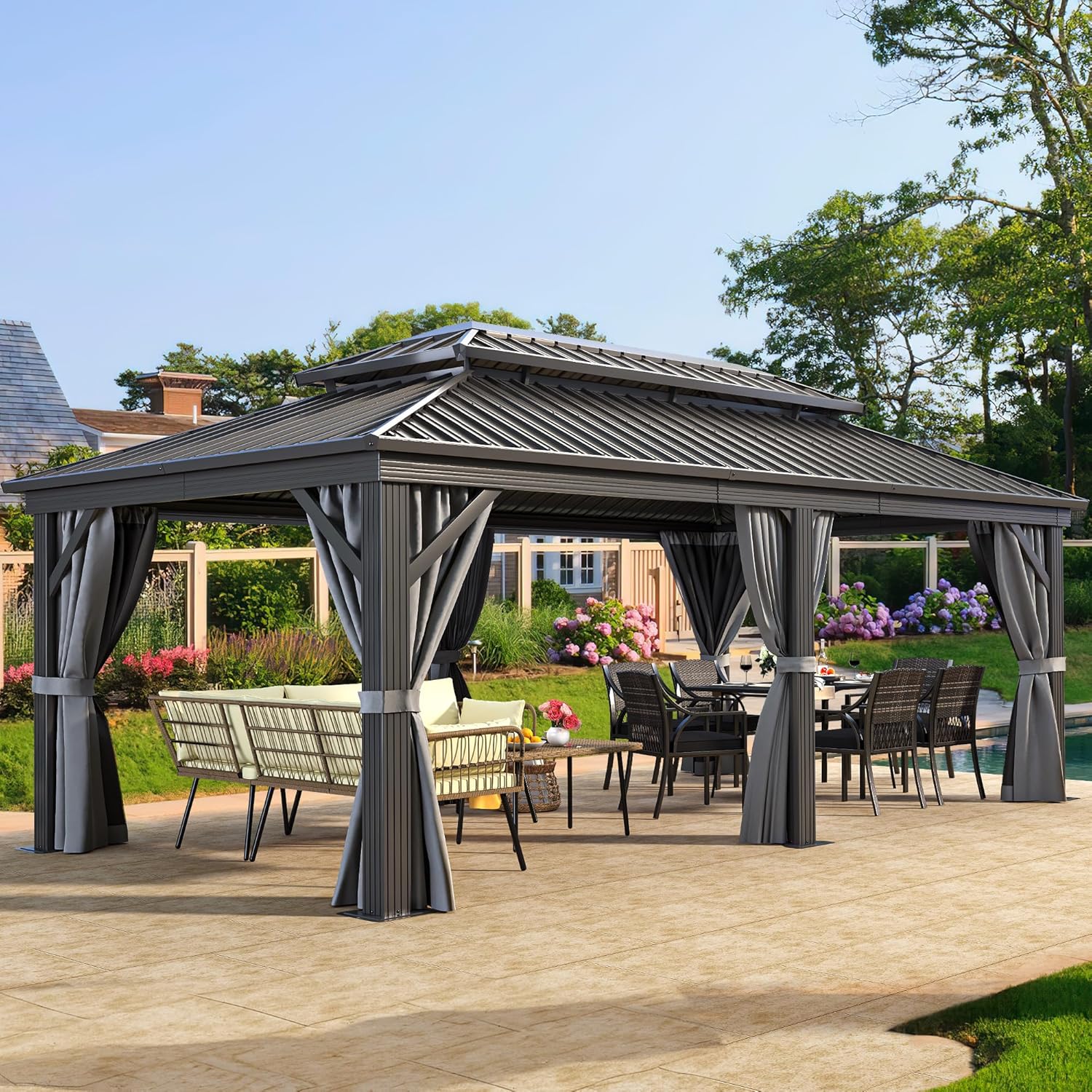 Image 1 of buy YITAHOME 12x20ft metal gazebo