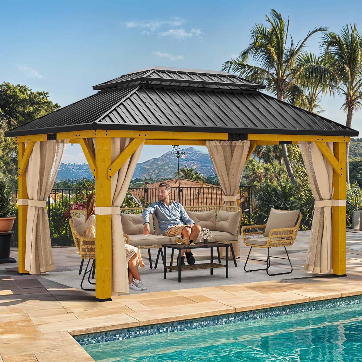 Image 1 of buy YITAHOME wood gazebo