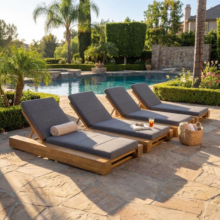 Image 1 of buy acacia wood chaise lounge set