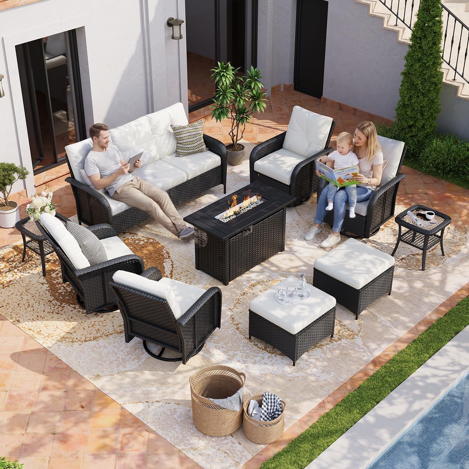 buy aoxun patio furniture set,aoxun 12 piece patio set worth it,best outdoor patio furniture with fire pit,aoxun patio set pros cons,should i buy aoxun patio furniture,aoxun vs other patio conversation sets unboxing and complete package contents