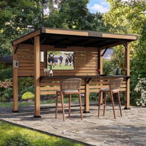 Image 1 of buy cedar wood gazebo with TV mount