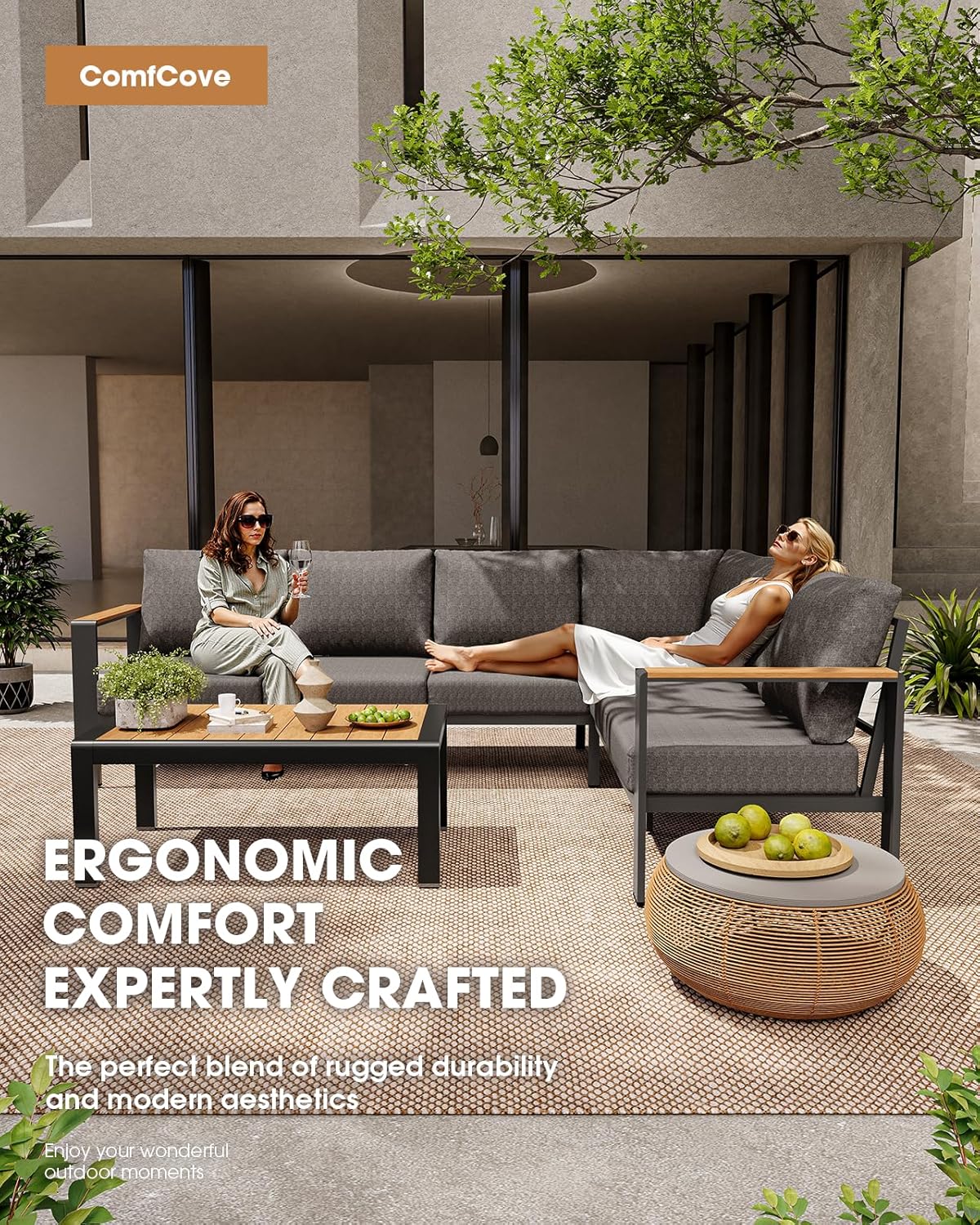 buy comfcove outdoor patio set,comfcove patio furniture worth buying,aluminum outdoor sectional for large gatherings,best 11 seater patio conversation set,comfcove outdoor sofa pros cons,should i buy oversized patio set with coffee table unboxing and complete package contents