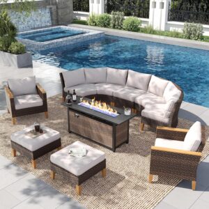 Image 1 of buy curved patio fire pit set