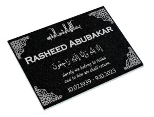 Image 1 of buy custom memorial black granite stone