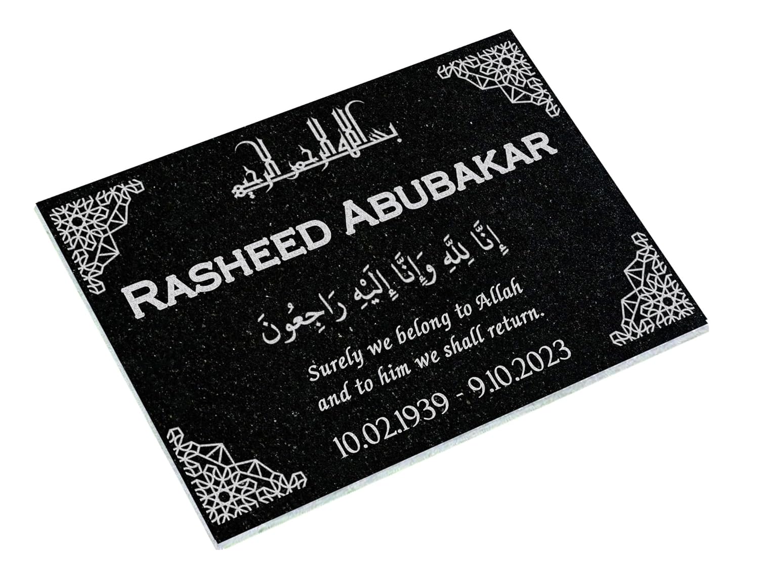Image 1 of buy custom memorial black granite stone