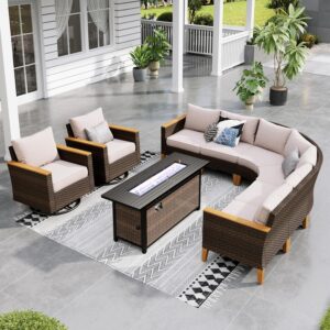 Image 1 of buy half moon outdoor sectional with fire pit