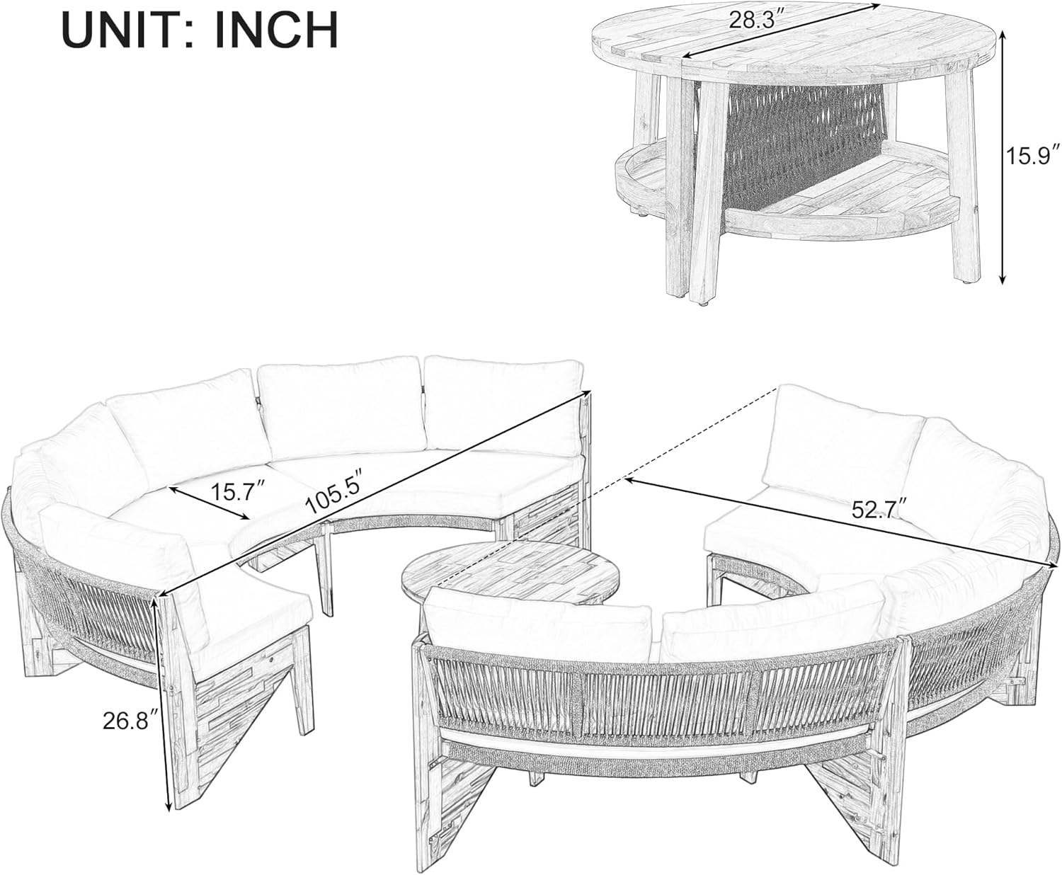 buy half moon patio furniture set,half moon patio furniture pros cons,best outdoor round sectional sofa,should I buy acacia wood patio set,half moon conversation set vs alternatives,waterproof outdoor sofa for garden unboxing and complete package contents