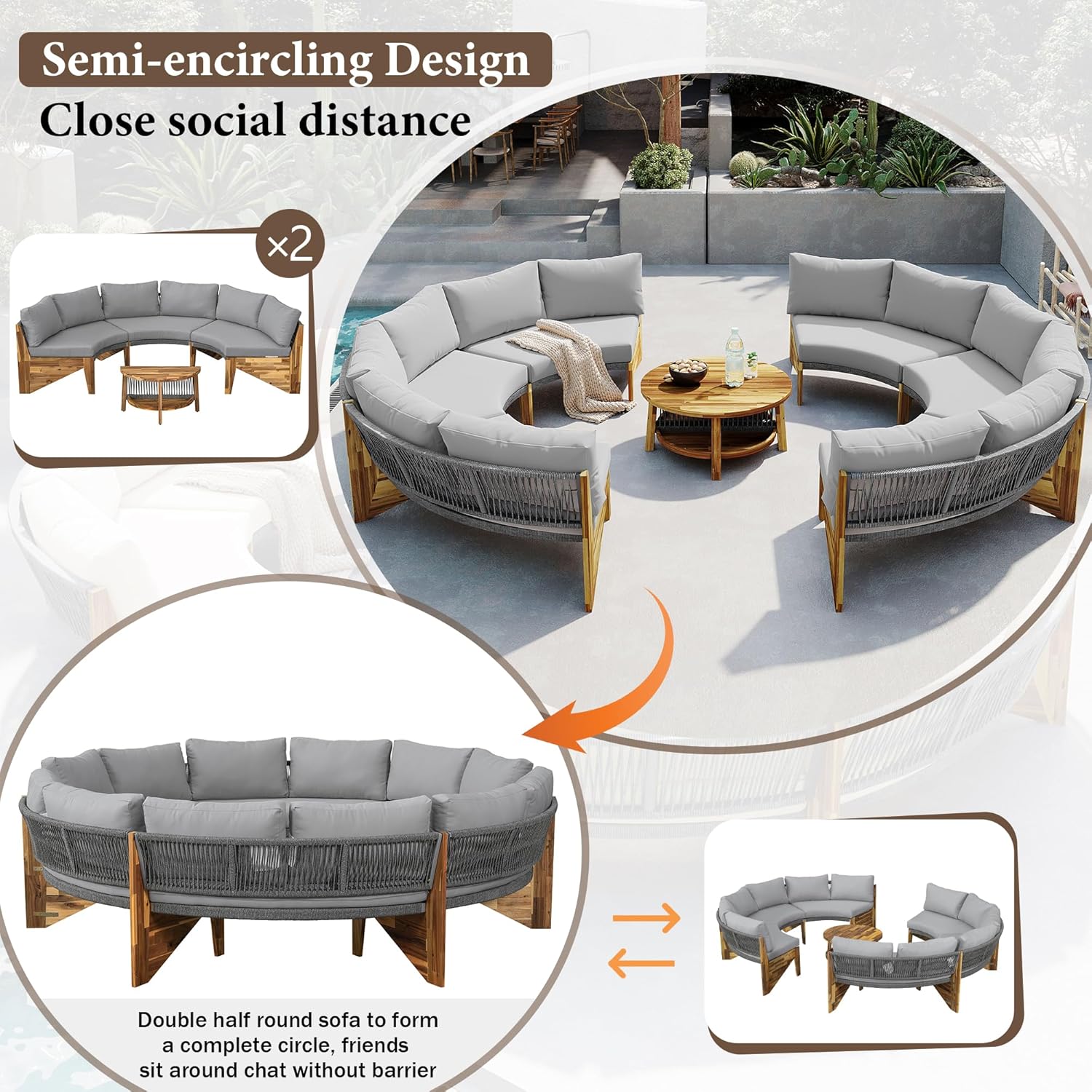 buy half moon patio furniture set,half moon patio furniture pros cons,best outdoor round sectional sofa,should I buy acacia wood patio set,half moon conversation set vs alternatives,waterproof outdoor sofa for garden performance testing and real-world results