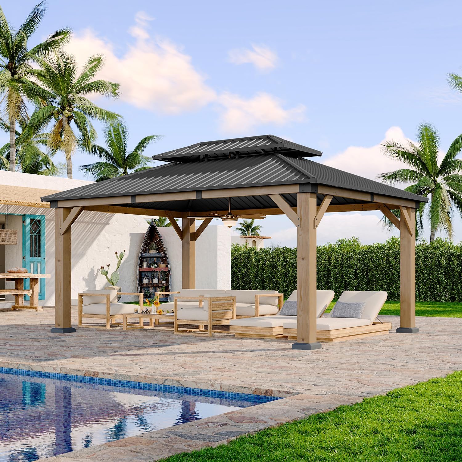 Image 1 of buy hardtop wood gazebo