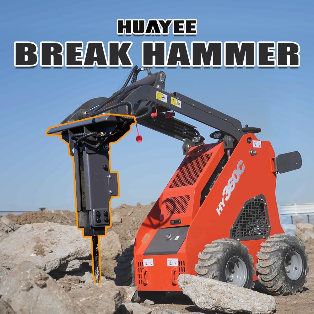 buy hydraulic breaker for mini skid steer,should I buy a hydraulic breaker for skid steer,hydraulic breaker for mini skid steer pros cons,best mini skid steer demolition attachments,HUAYEE HYS10 breaker worth buying,hydraulic breaker vs excavator for concrete performance testing and real-world results