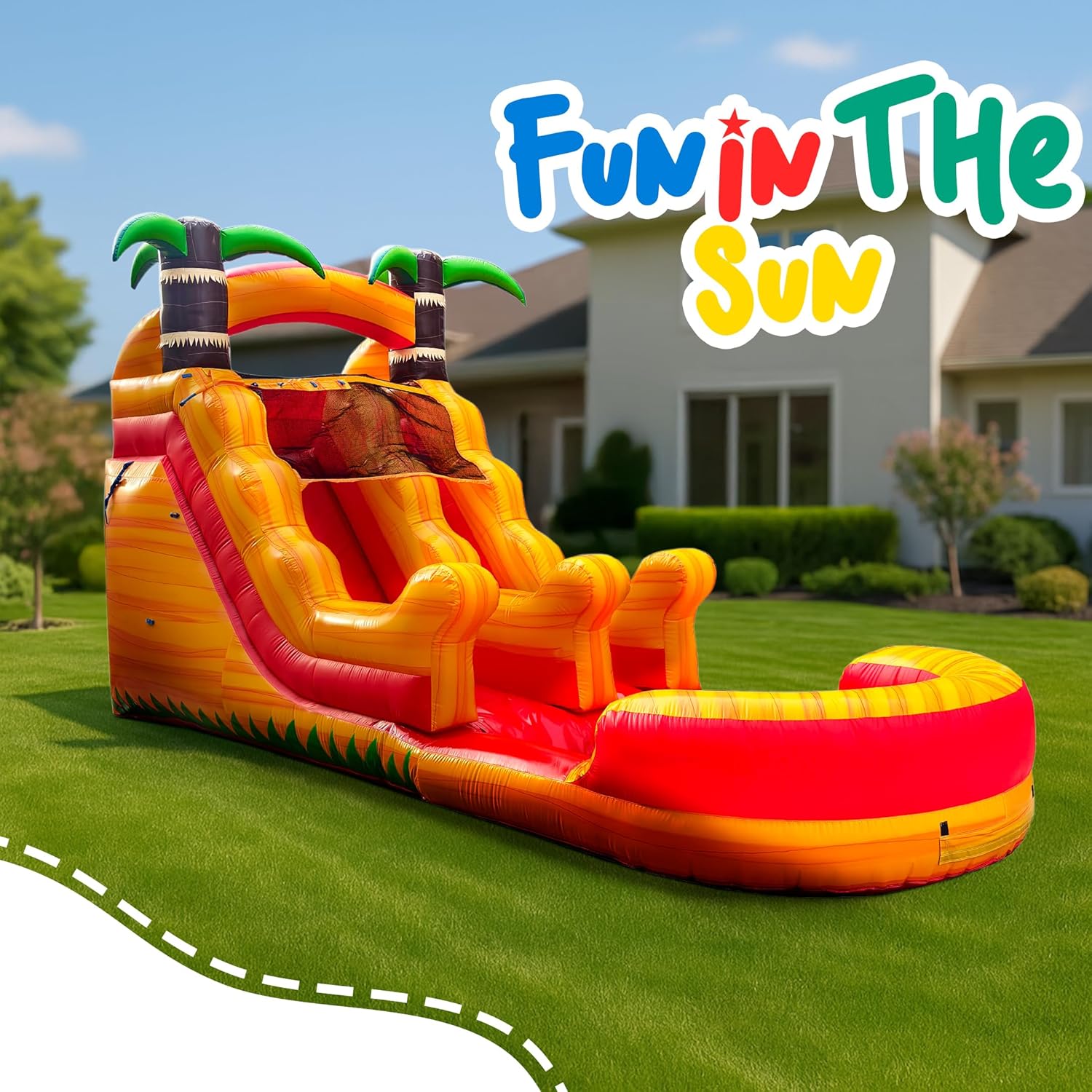 buy inflatable water slide,best water slide for backyard,inflatable water slide with splash pool,commercial grade inflatable slide,is inflatable water slide worth buying,tropical water slide for parties unboxing and complete package contents