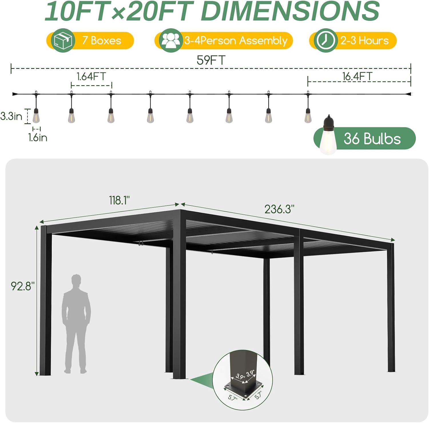 buy louvered pergola with lights,is louvered pergola worth it,best outdoor pergola for patio,LVUYOYO pergola pros cons,aluminum pergola with adjustable roof,waterproof pergola for backyard unboxing and complete package contents