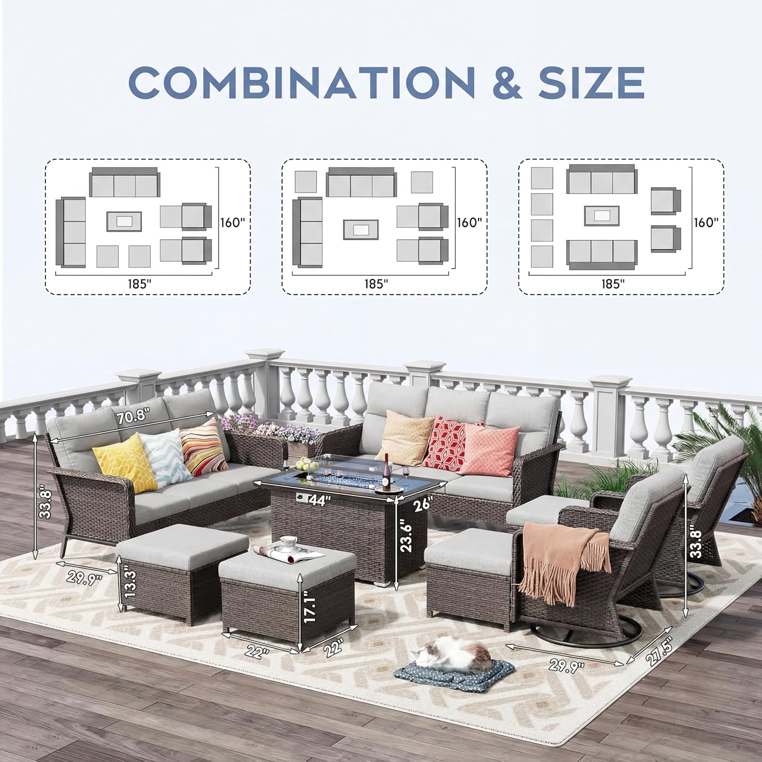 buy outdoor furniture set with fire pit,should I buy a patio conversation set with fire pit,wicker outdoor furniture vs alternatives,5-piece outdoor seating set with fire pit table pros cons,best outdoor furniture set for backyard gatherings,swivel glide chair fire pit set worth buying unboxing and complete package contents