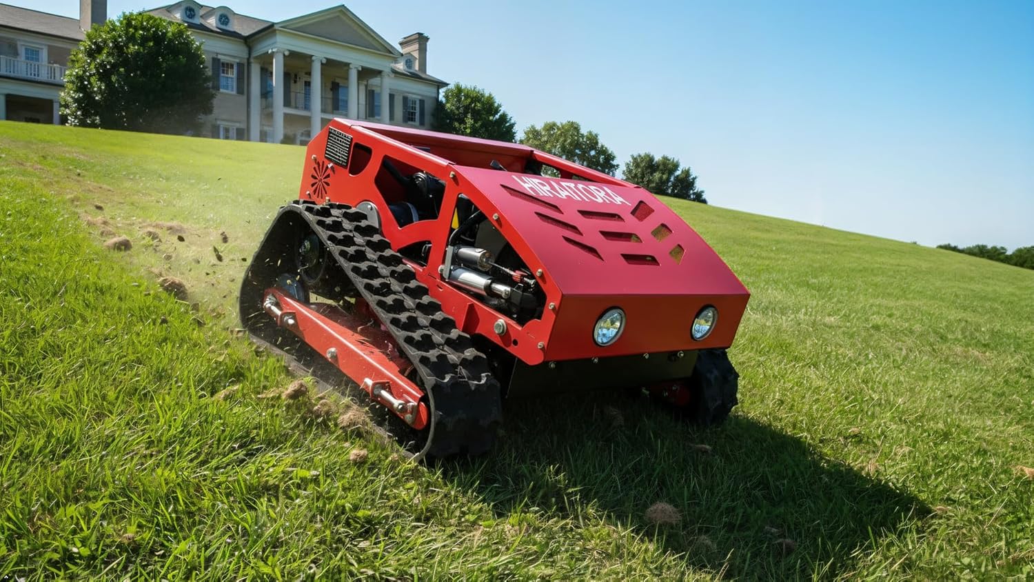 buy remote control lawn mower hills,best tracked mower for slopes,remote control mower gas powered worth it,hillside mowing machine pros cons,should I buy a remote operated lawn mower,remote lawn mower vs walk behind unboxing and complete package contents