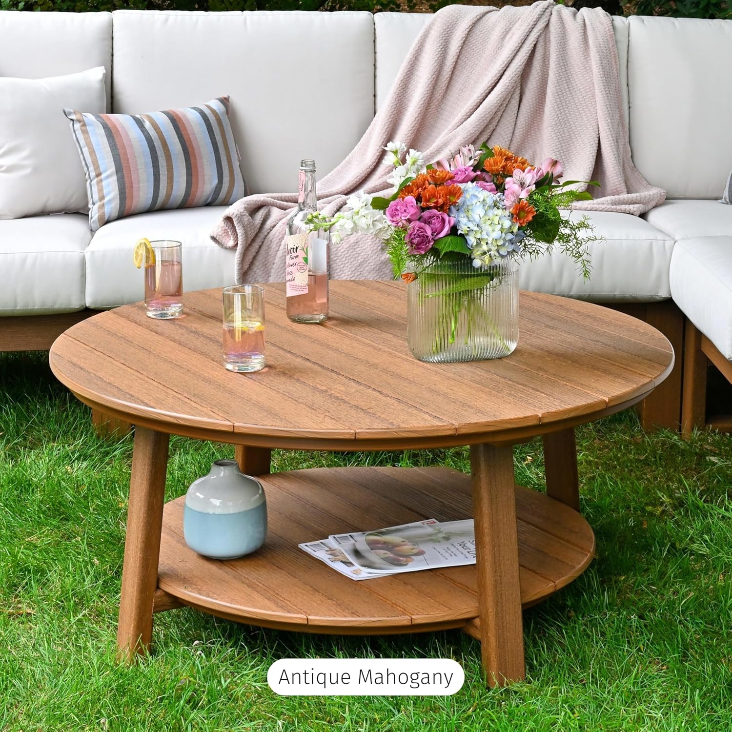 buy round poly outdoor coffee table,best poly outdoor coffee table,polywood coffee table vs teak,should I buy a poly outdoor coffee table,round poly coffee table pros cons,durable outdoor coffee table for patio unboxing and complete package contents
