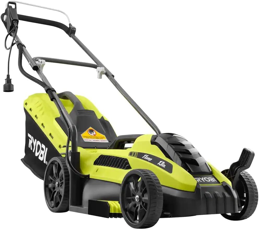 buy ryobi 13 inch electric mower,ryobi 13 inch mower worth buying,ryobi electric mower pros cons,best corded electric lawn mower,ryobi ryac130-s honest opinion,should I buy a ryobi walk behind mower unboxing and complete package contents