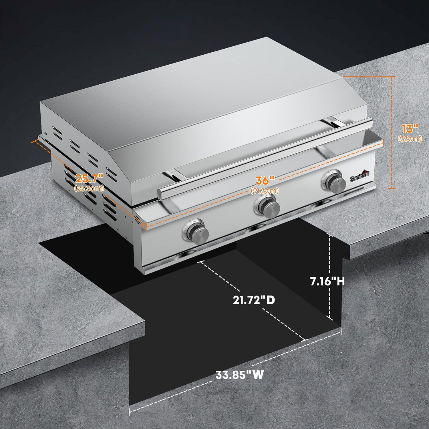buy stanbroil 36 inch propane griddle,should I buy Stanbroil flat top griddle,Stanbroil griddle pros and cons,best stainless steel propane griddle for outdoor kitchen,Stanbroil 36 inch griddle vs Blackstone,Stanbroil built-in griddle worth buying unboxing and complete package contents