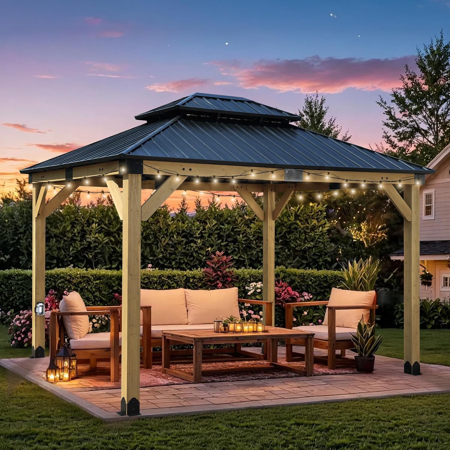 Image 1 of buy wooden hardtop gazebo