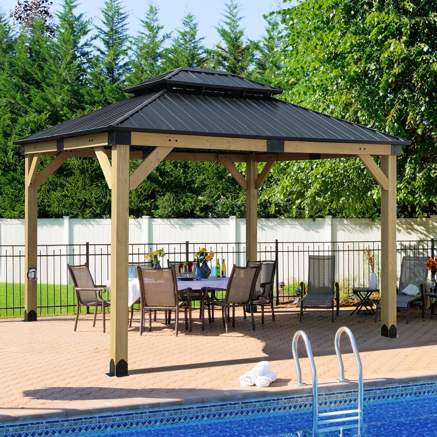 buy wooden hardtop gazebo,should I buy a wooden hardtop gazebo,hardtop gazebo vs soft top,wooden gazebo pros cons,best hardtop gazebo for patio,Aoodor gazebo worth buying unboxing and complete package contents