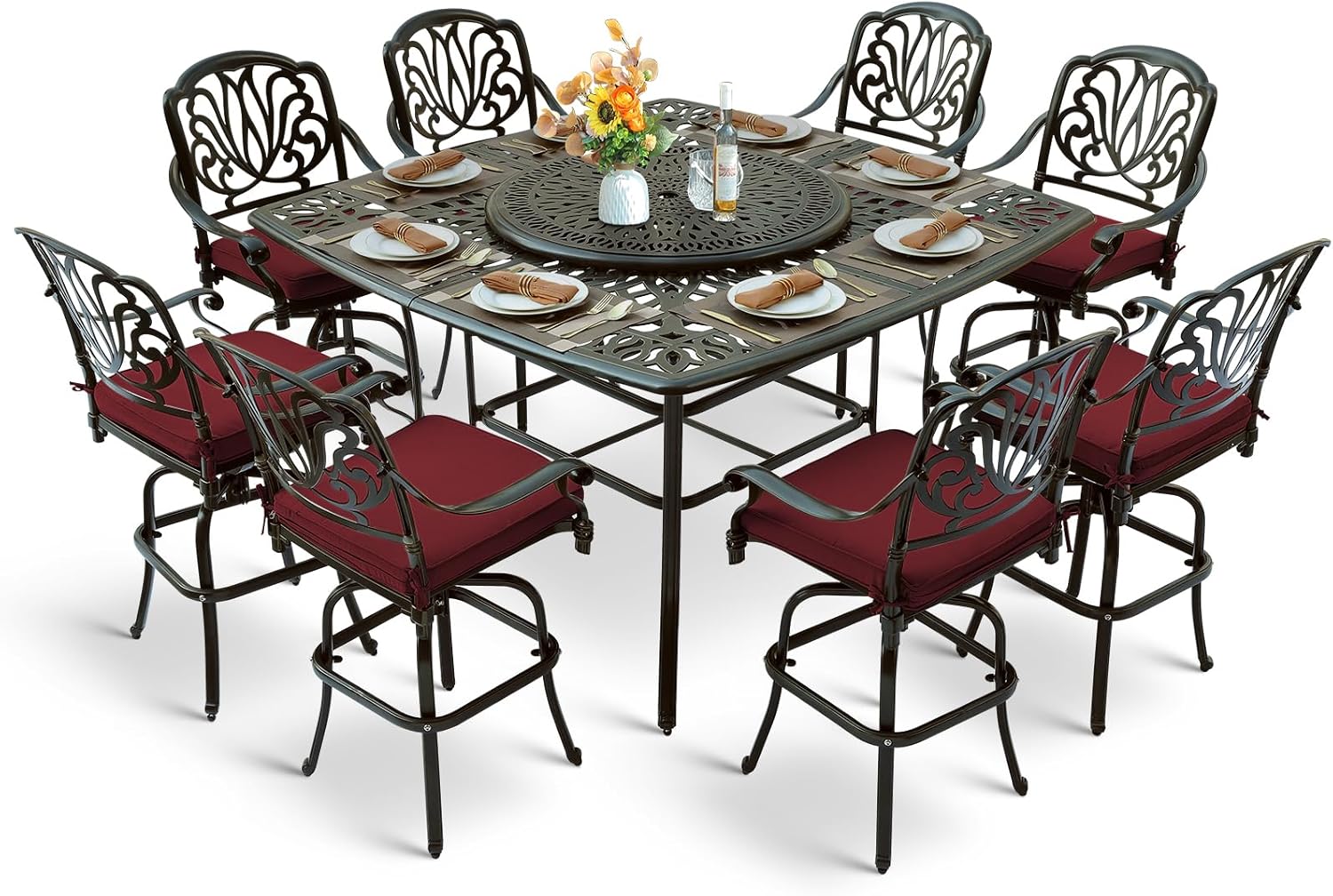 Image 1 of cast aluminum patio bar set worthy