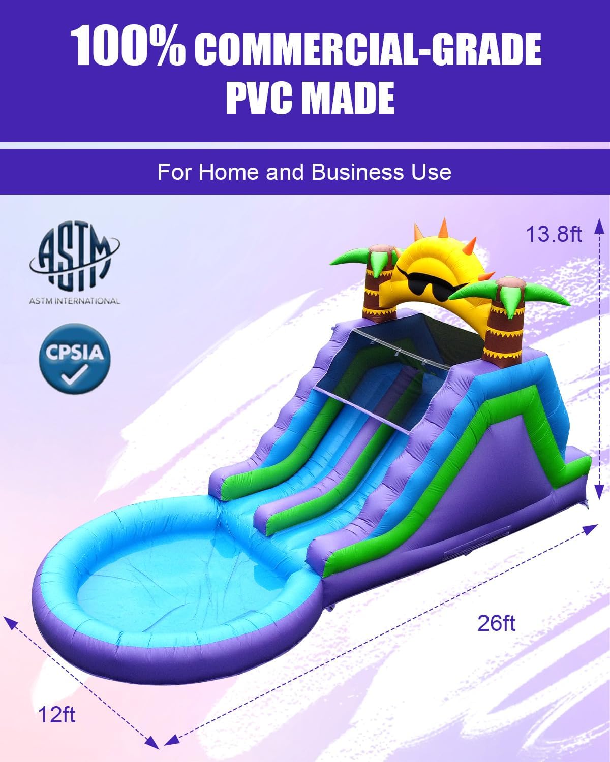 commercial grade water slide,inflatable water slide heavy duty,water slide for rental business,large water slide double lane,best inflatable water slide for summer party,WantZoo water slide pros cons unboxing and complete package contents