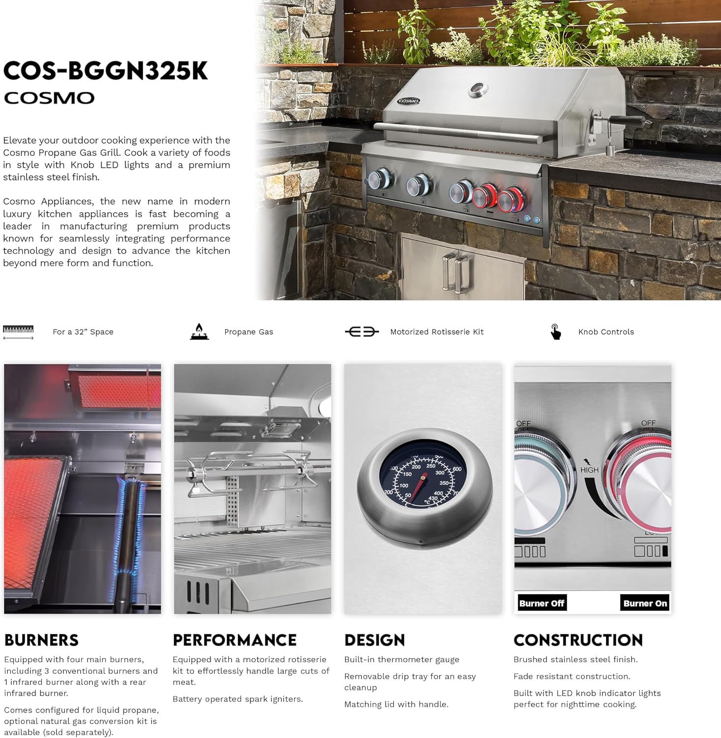 Step-by-step guide for cosmo built-in gas grill,cosmo COS-BGGN325K worth it,best propane grill for outdoor kitchen,built-in grill with infrared rotisserie,cosmo gas grill pros cons,should I buy cosmo 4 burner grill - complete tutorial