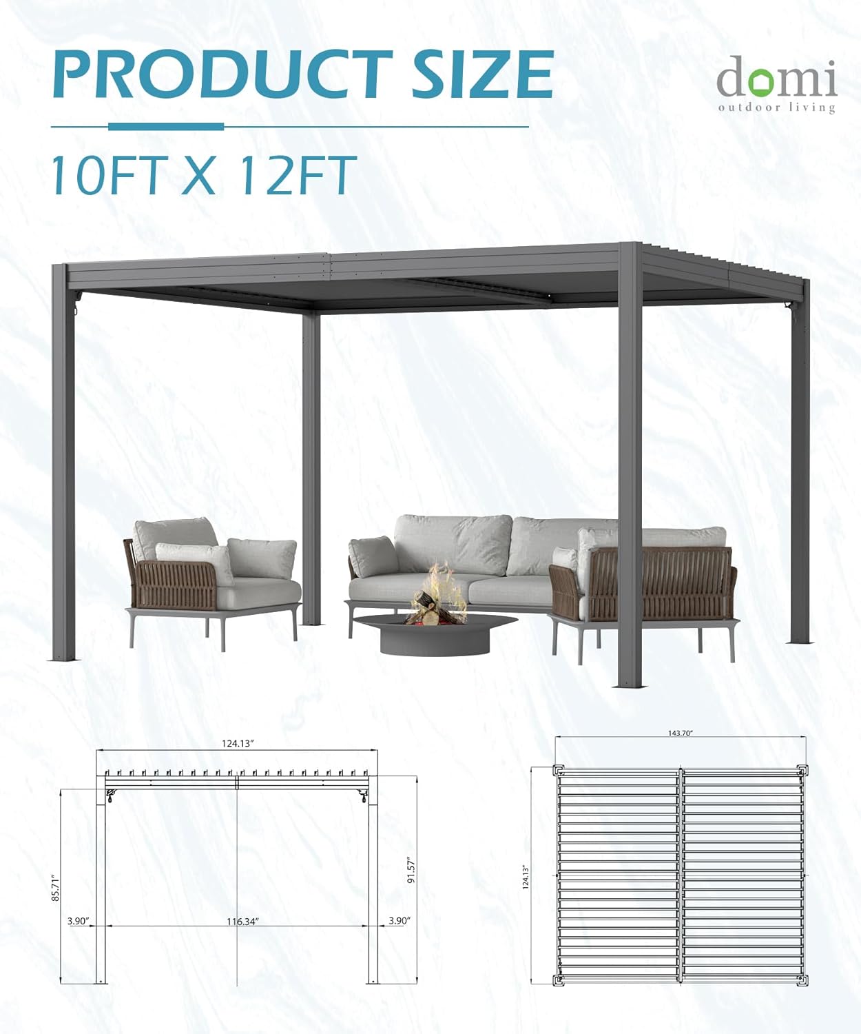 domi outdoor louvered pergola,adjustable roof pergola for patio,aluminum rainproof pergola worth it,domi pergola pros cons,best louvered pergola for backyard,should I buy domi pergola unboxing and complete package contents