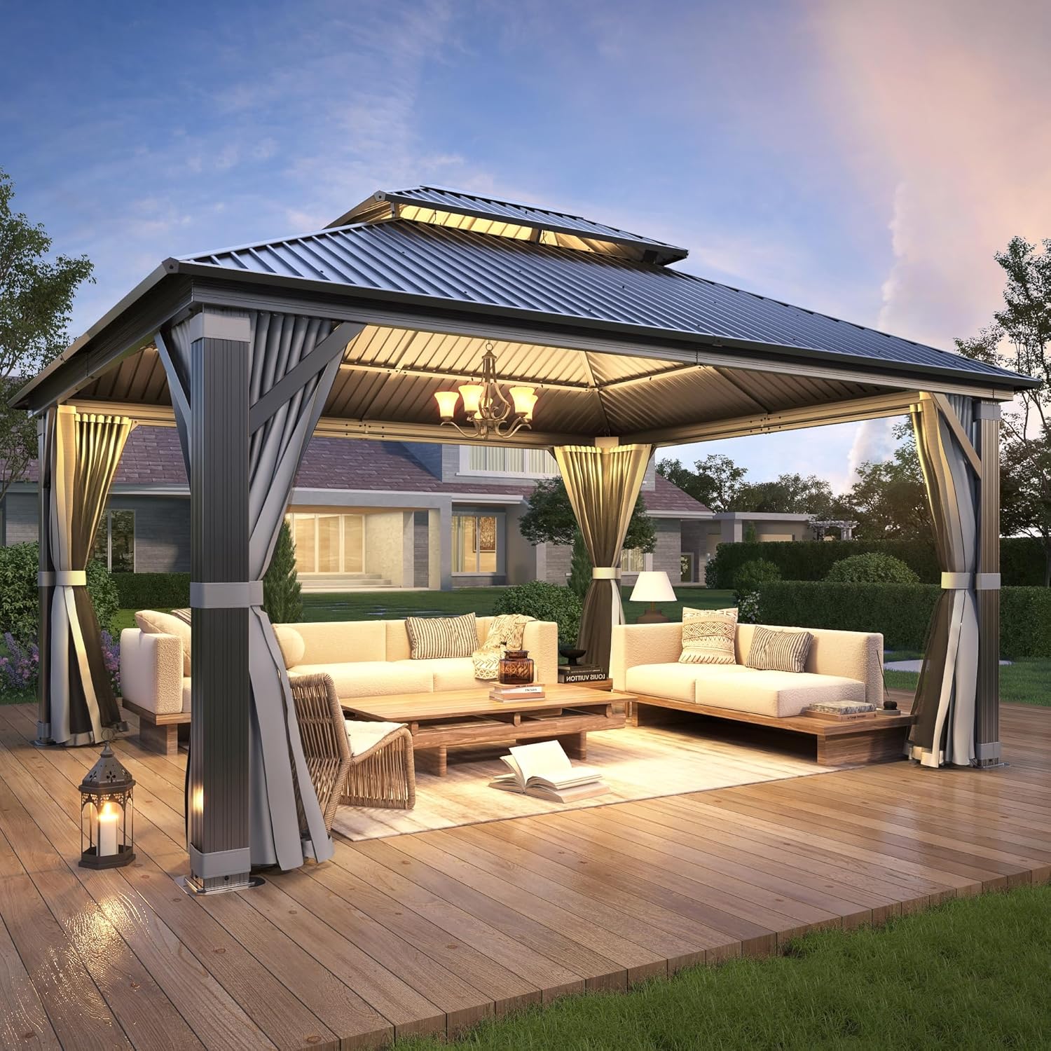 Image 1 of gartoo hardtop gazebo 12x14