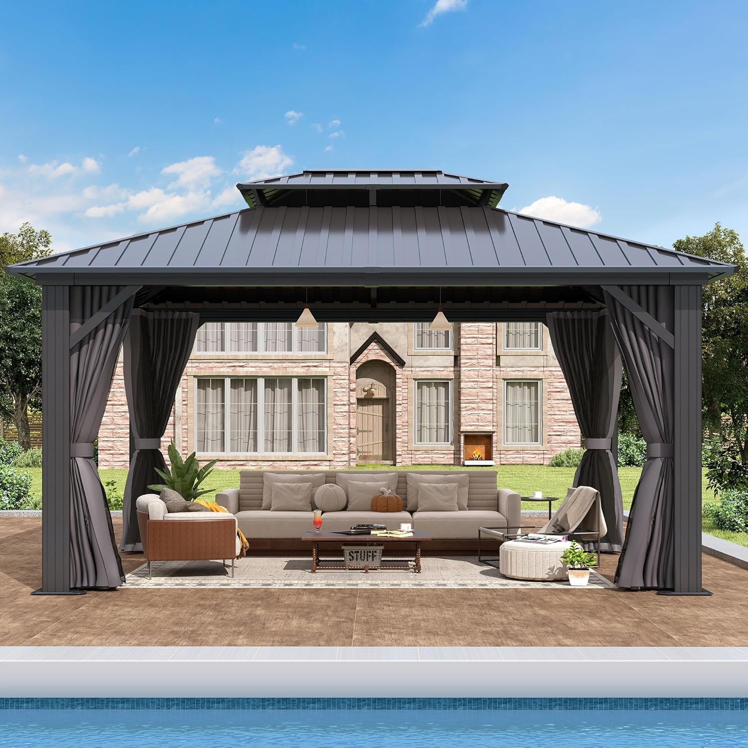 gartoo hardtop gazebo 12x14,hardtop gazebo vs soft top,is gartoo gazebo worth buying,best 12x14 gazebo for patio,gartoo gazebo pros cons,should I buy gartoo hardtop gazebo unboxing and complete package contents
