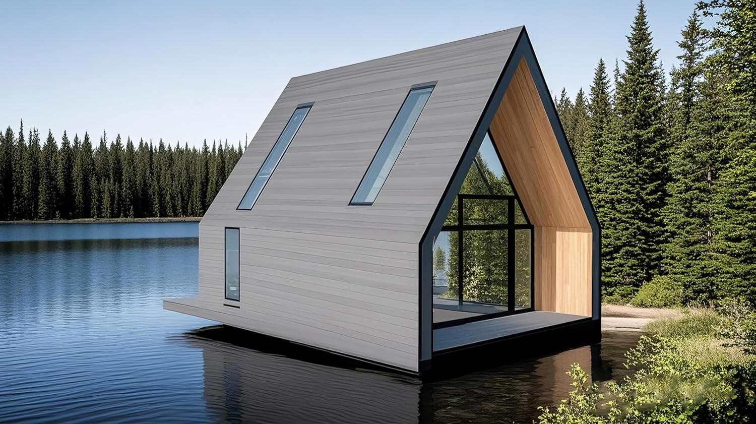 Image 1 of modern A-frame cabin worth buying