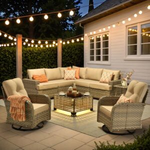 Image 1 of outdoor sectional with swivel rocker